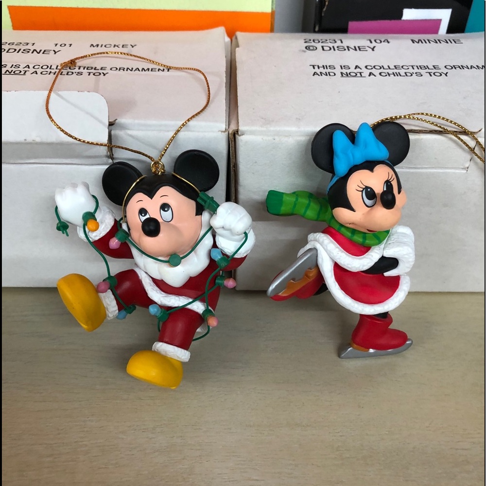 Vintage Disney Mickey and Minnie Mouse Ornaments